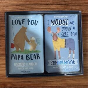 Hunter & Grey‎  Oakmoss & Amber And Sandlewood Men's Gift Pack Soap Set